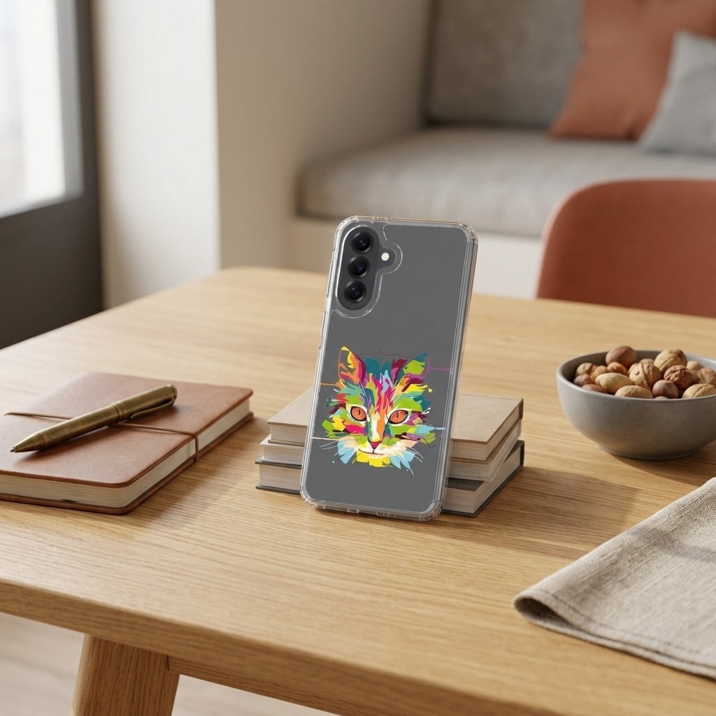 Samsung Galaxy A57 TPU Hoesje Cat Color - lifestyle foto in huiselijke setting