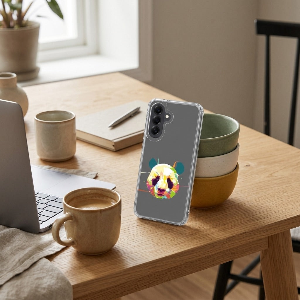 Samsung Galaxy A57 TPU Hoesje Panda Color - lifestyle foto in huiselijke setting