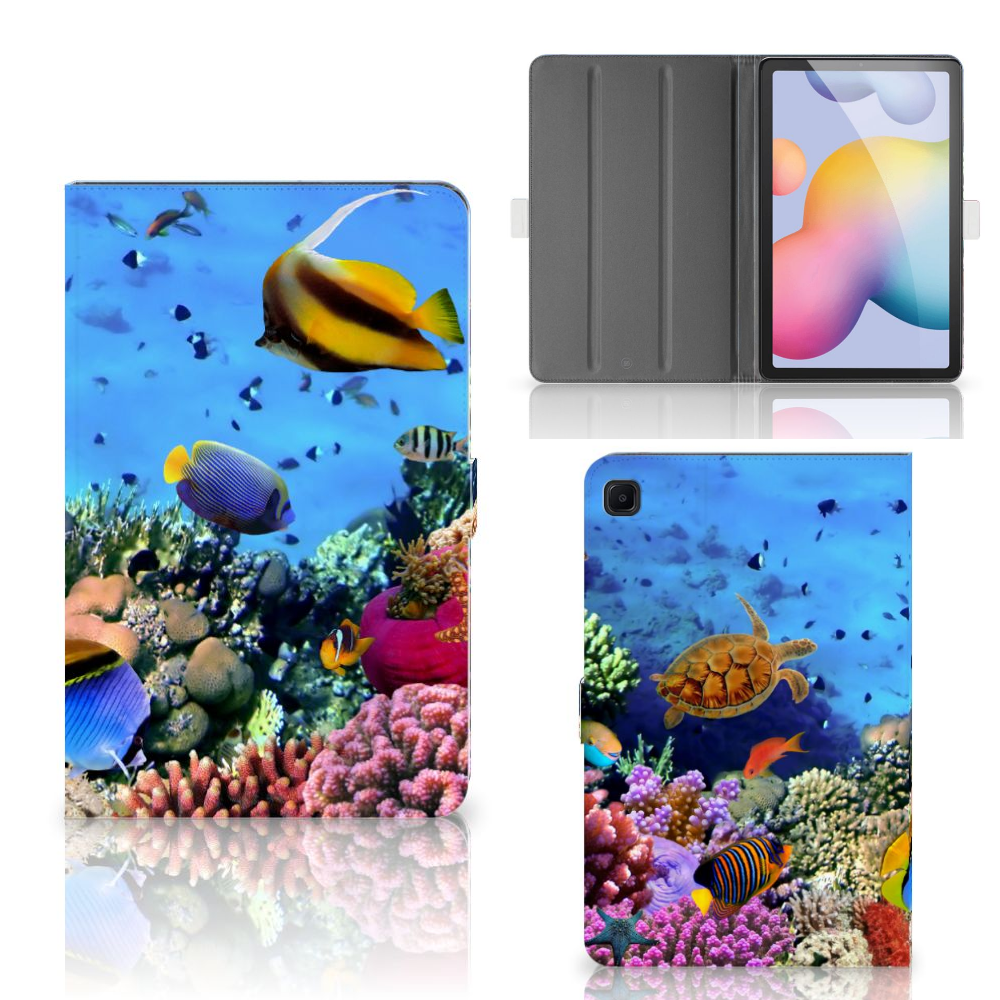 Samsung Galaxy Tab S6 Lite | S6 Lite (2022) Flip Case Vissen design voorkant aanzicht