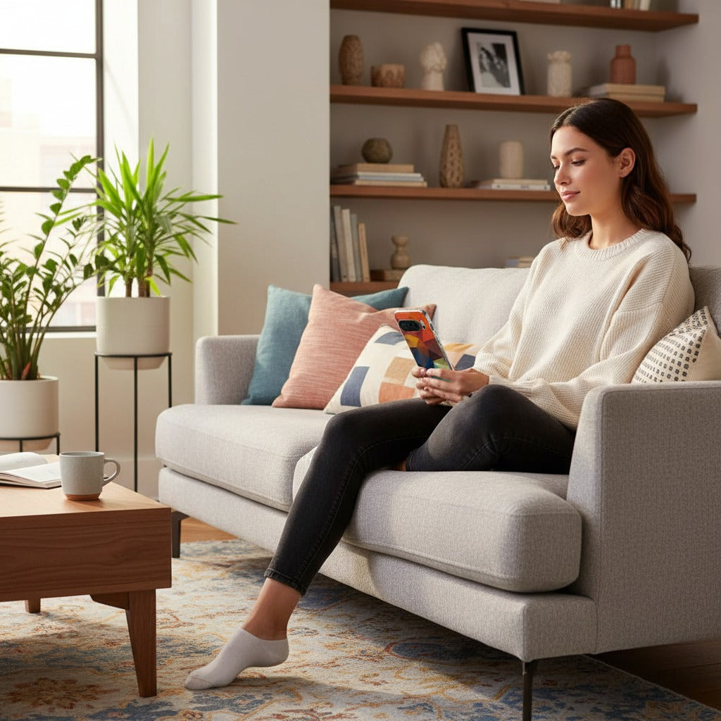 Google Pixel 10 / 10 Pro TPU hoesje Polygon Color - lifestyle foto in huiselijke setting