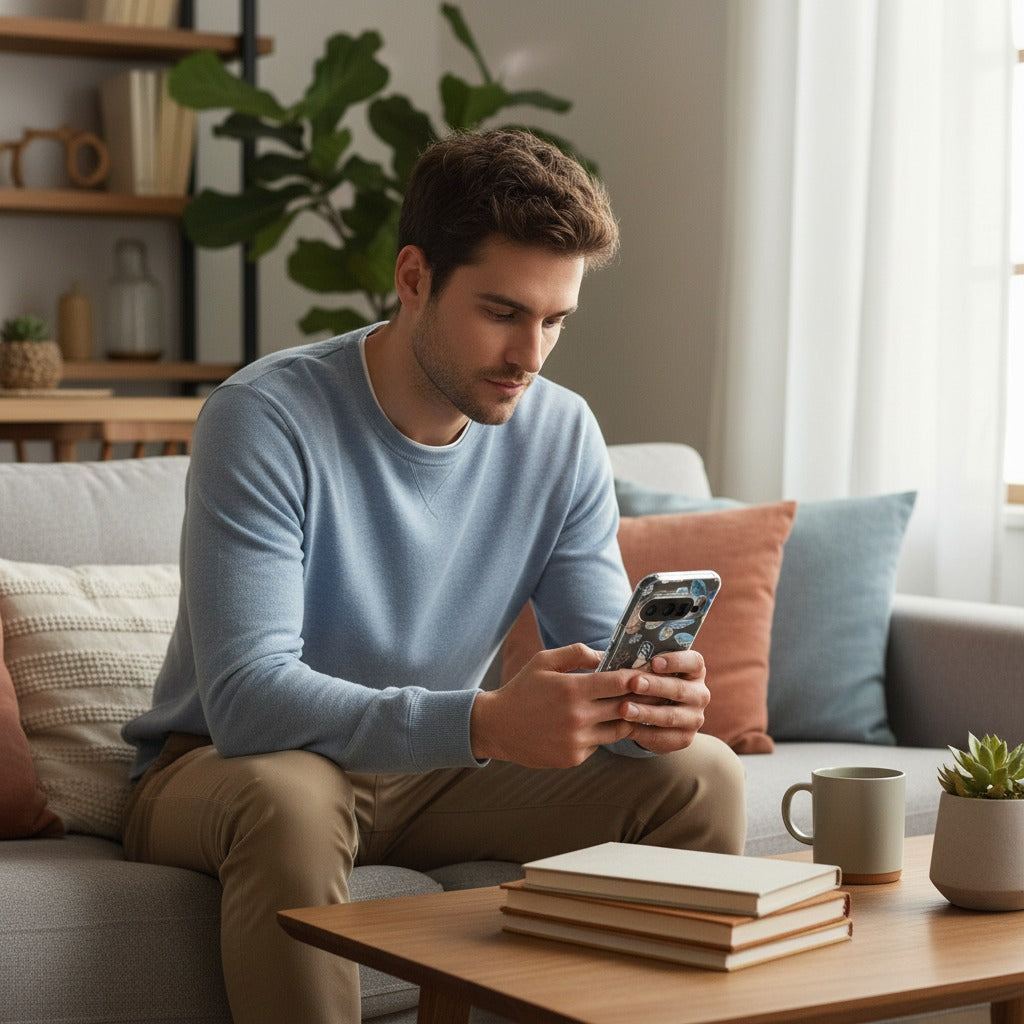Google Pixel 10 / 10 Pro TPU hoesje Vlinder - lifestyle foto in huiselijke setting