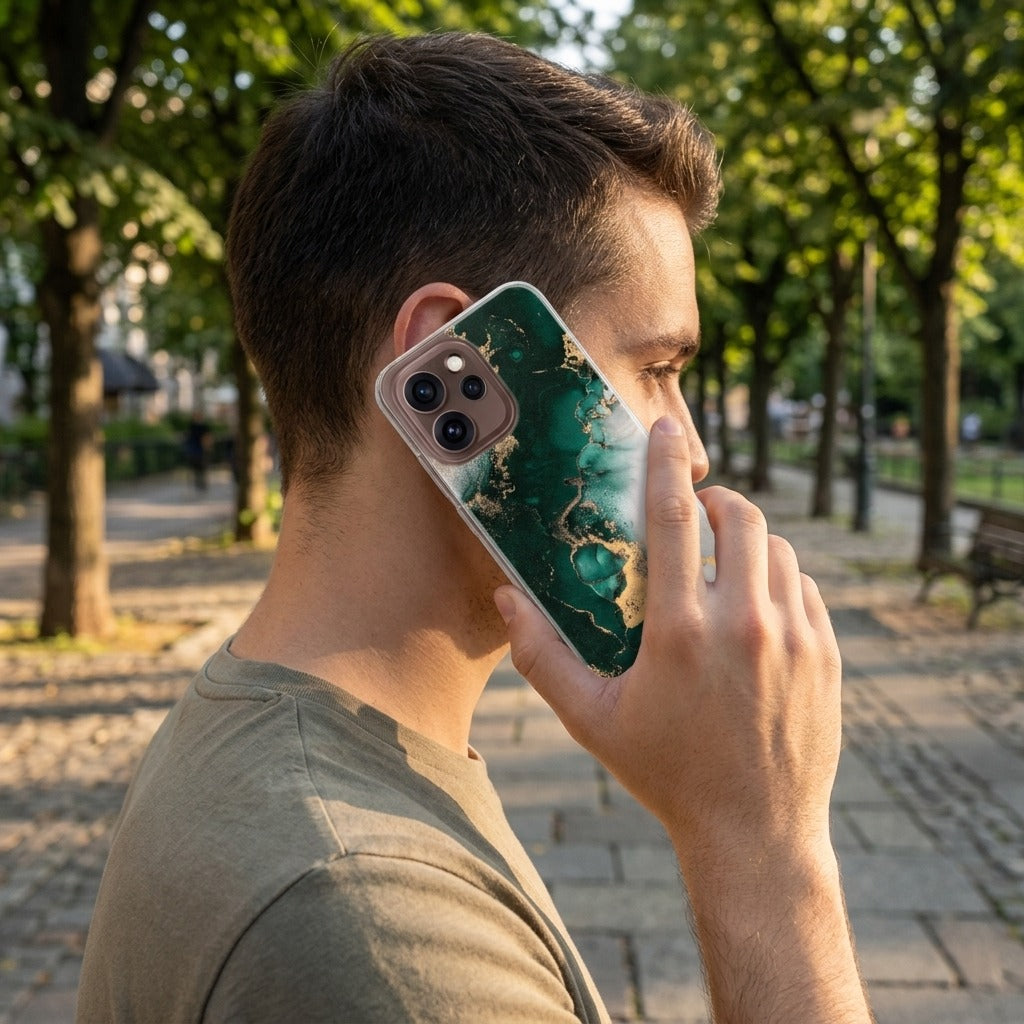Siliconen hoesje OPPO Reno15 Pro Marmer Groen - lifestyle foto