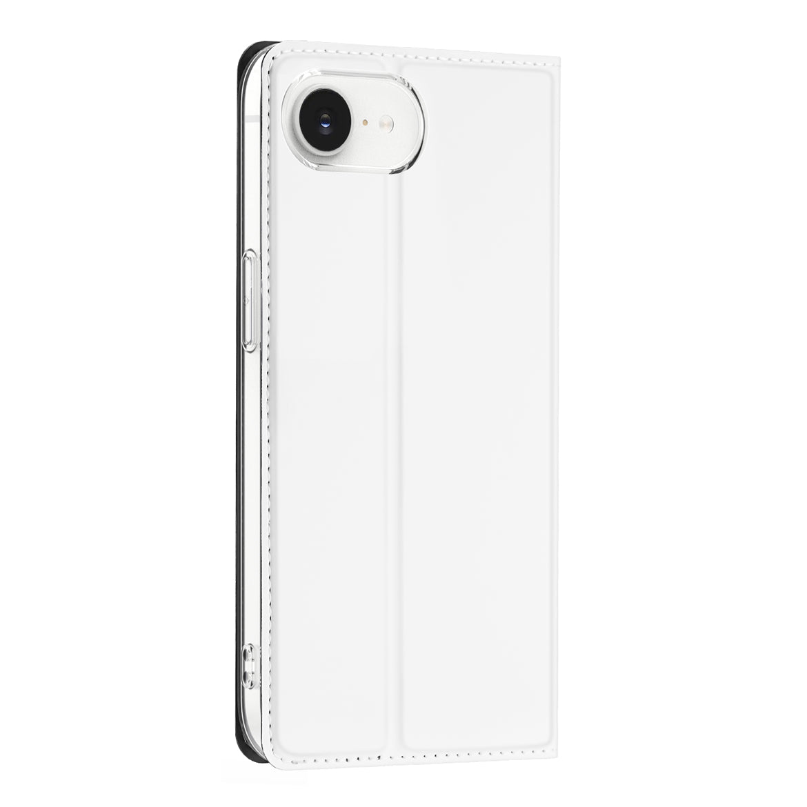 Stand Case Hoesje iPhone 16e – Wit met Pashouder voor bescherming en elegantie.