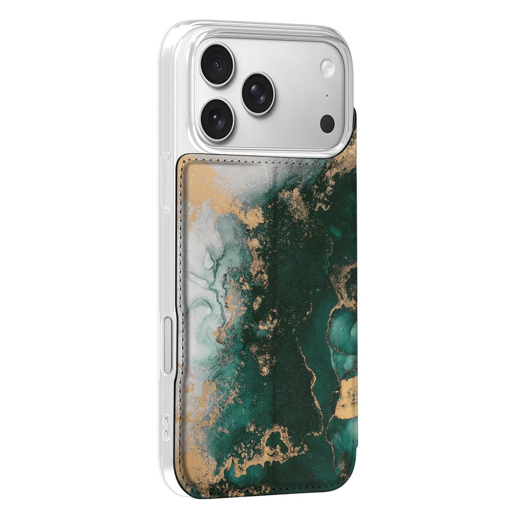 Telefoonhoesje Apple iPhone 18 Pro Max Marmer Groen Book Case aanzicht