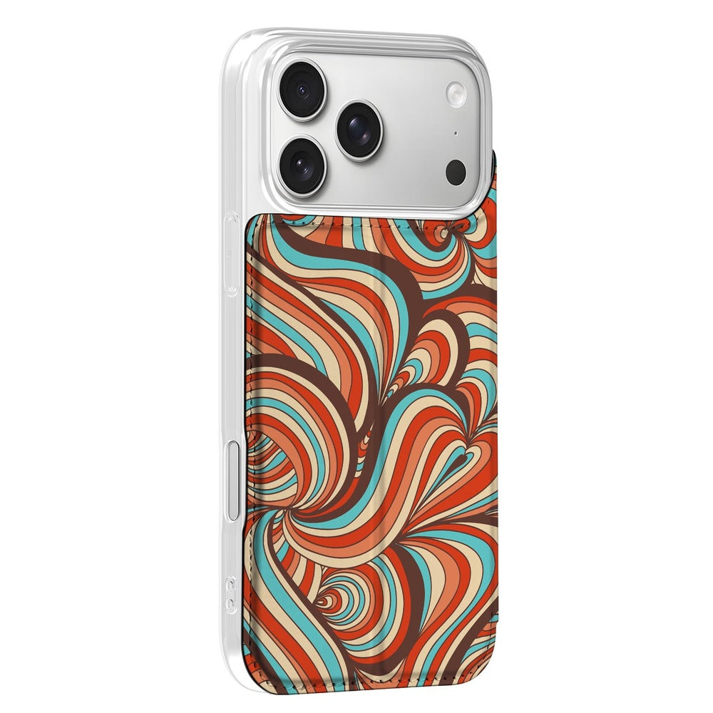 Book Case Apple iPhone 18 Pro Max Retro retro book case design kleurrijk aanzicht