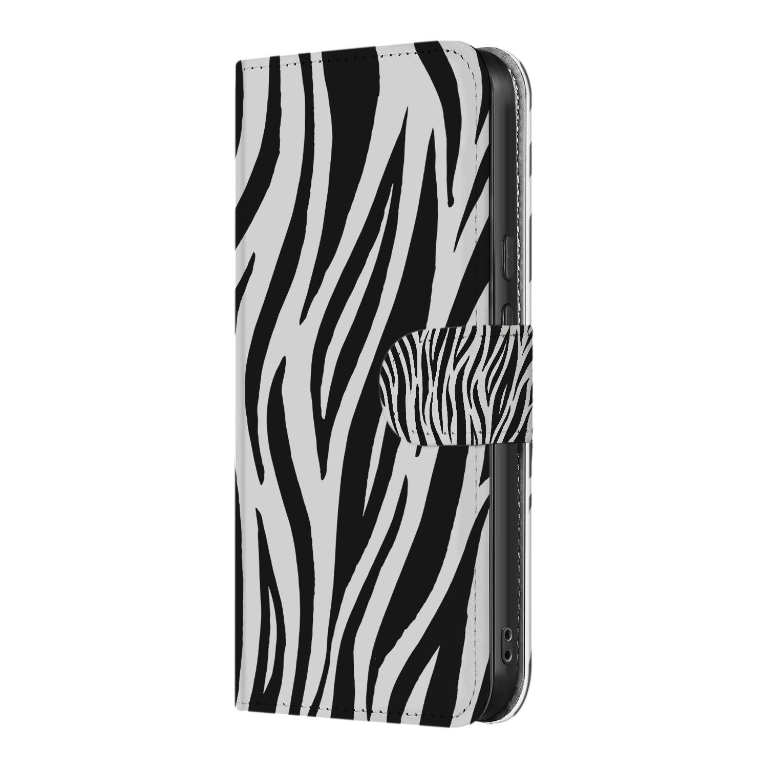 Google Pixel 10 Pro Elegant Zebra Design Hoesje Bookcase zijaanzicht