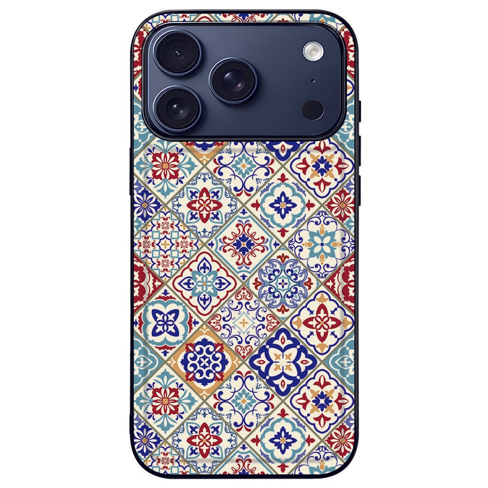 Apple iPhone 17 Pro Telefoonhoesje Tiles Color achterzijde patroon kleurrijk