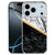Wit-zwarte marmerprint met gouden aders, Marble White Black, op een iPhone 18 Pro TPU hoesje