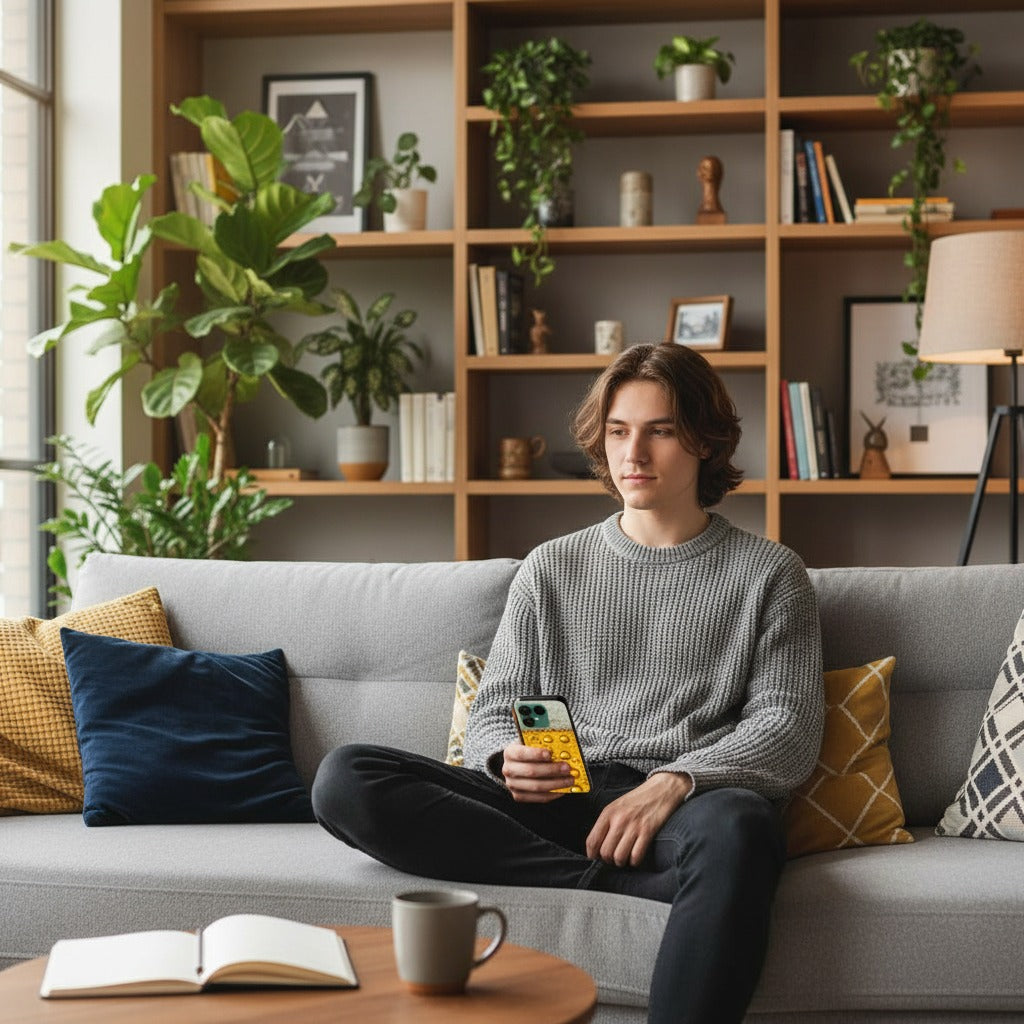Fairphone 6 Bier Hoesje | TPU Case - lifestyle foto in huiselijke setting