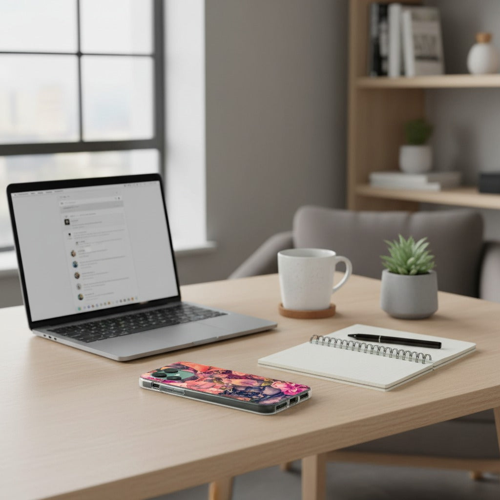 Fairphone 6 Hoesje Bosje Bloemen – TPU Back Cover - lifestyle foto in huiselijke setting
