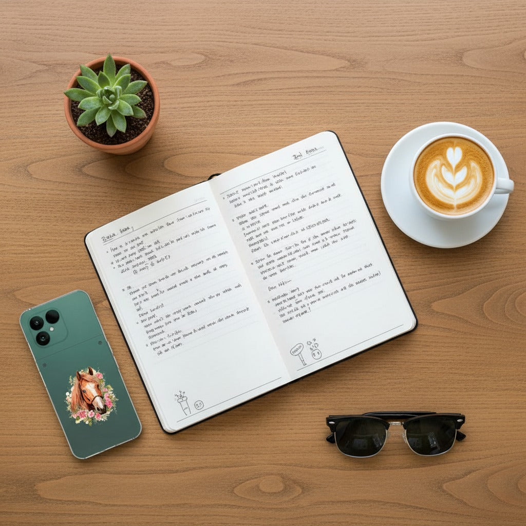 Fairphone 6 Hoesje Paard (TPU) - lifestyle foto in huiselijke setting
