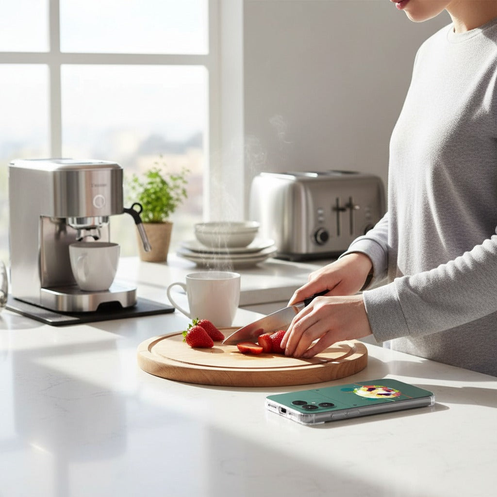 Fairphone 6 Hoesje Panda Color – TPU Back Cover - lifestyle foto in huiselijke setting