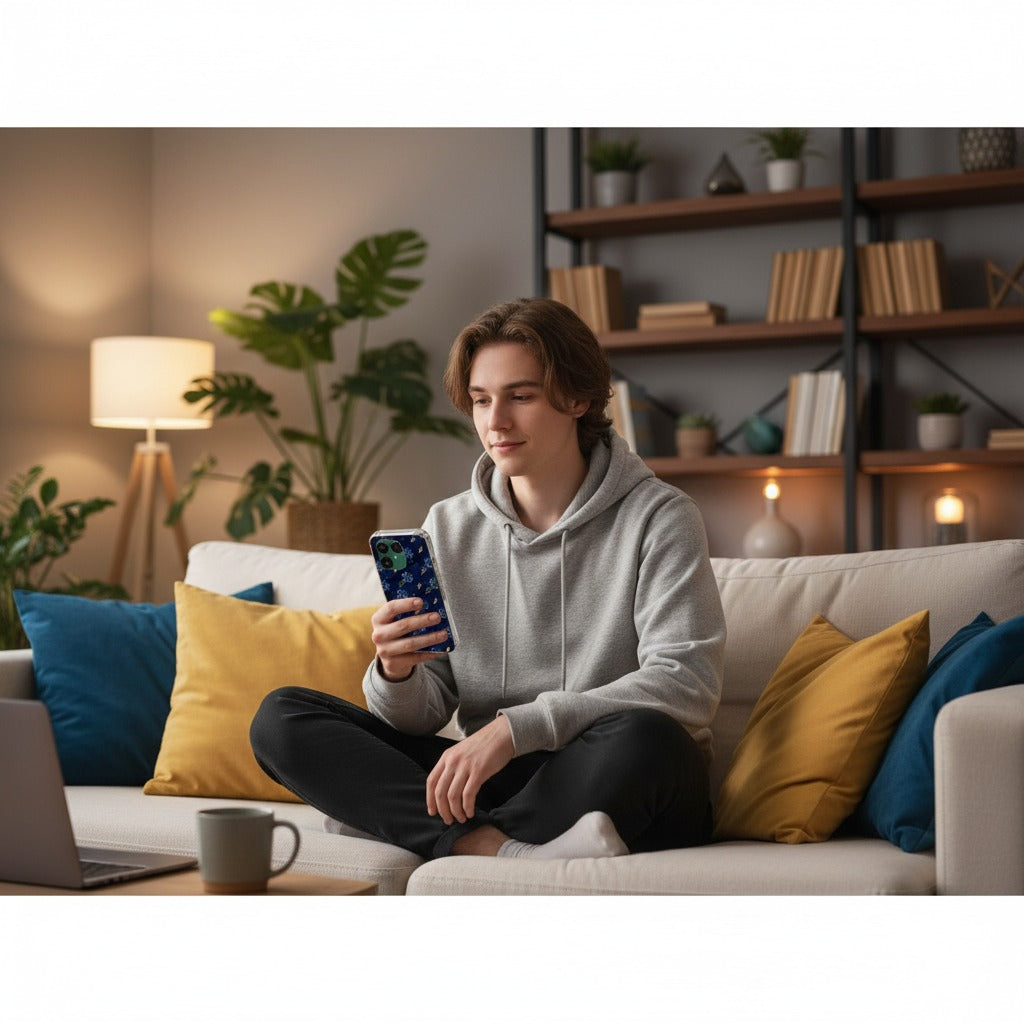 Voetbal Fairphone 6 Hoesje – TPU Softcase - lifestyle foto in huiselijke setting
