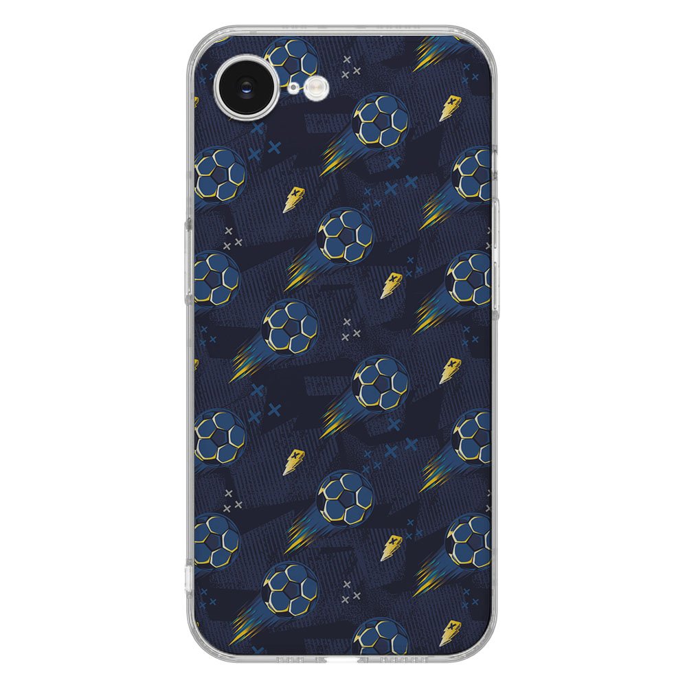 TPU Hoesje iPhone 16e - Voetbal Backcover met opvallend voetbaldesign en transparante randen.
