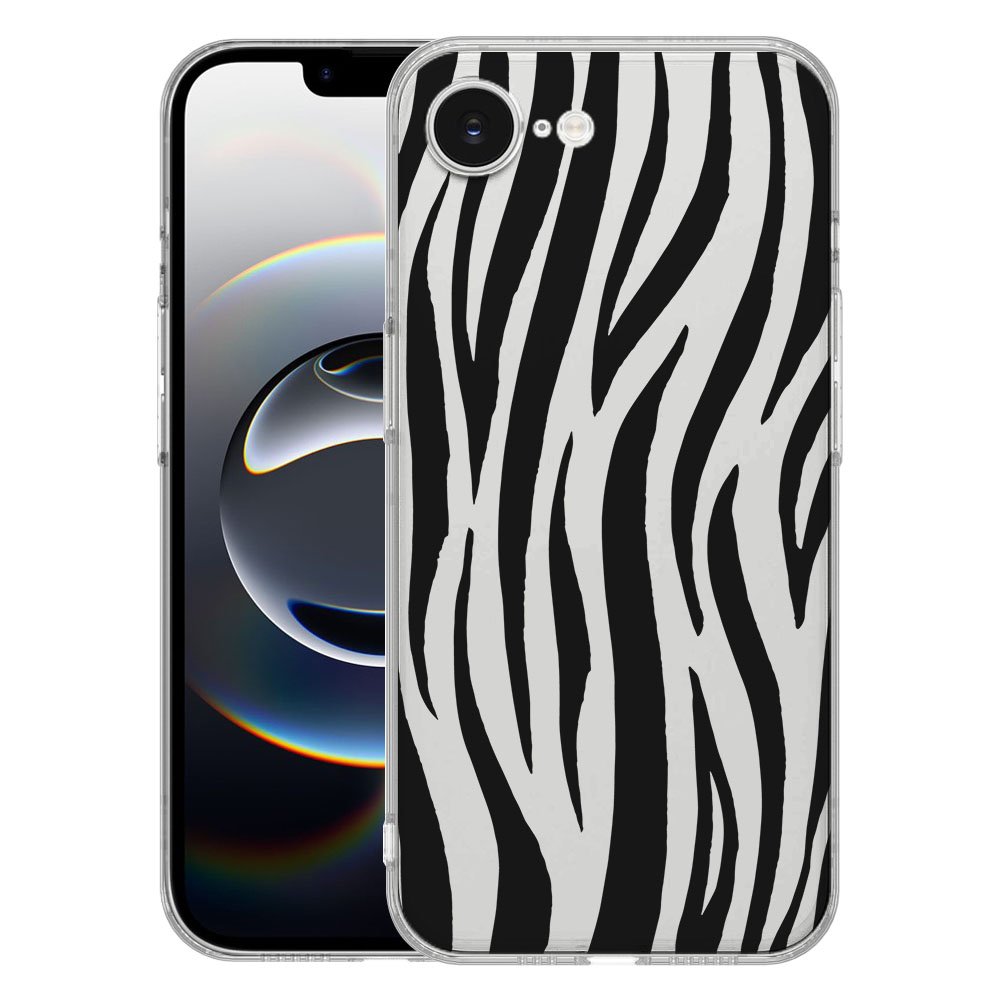 TPU Hoesje iPhone 16e - Zebra Backcover | Zwart-witte zebra design TPU case voor Apple iPhone 16e