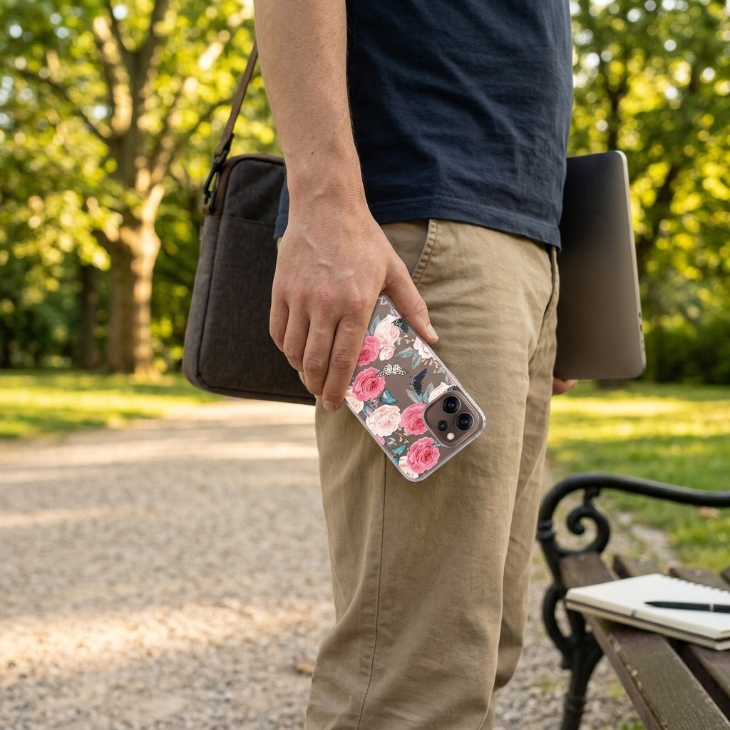 TPU Hoesje OPPO Reno15 Pro Butterfly Roses - lifestyle foto