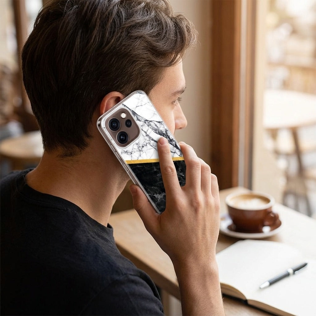 TPU Hoesje OPPO Reno15 Pro Marble White Black - lifestyle foto