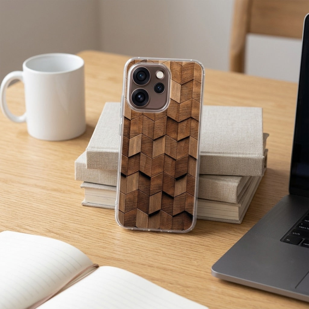 TPU Hoesje OPPO Reno15 Pro Wooden Cubes - lifestyle foto