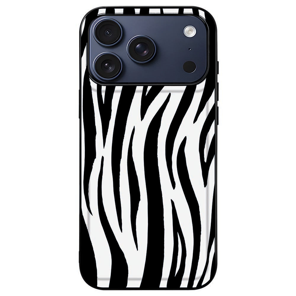 iPhone 18 Pro Max in het Zebra hoesje, camera-eiland vrij binnen de verhoogde rand