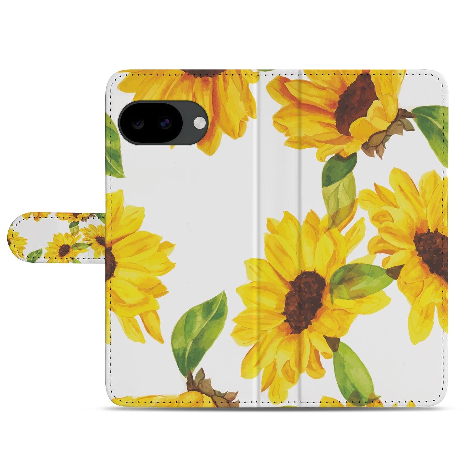 Google Pixel 10a portemonnee hoesje met Zonnebloemen design